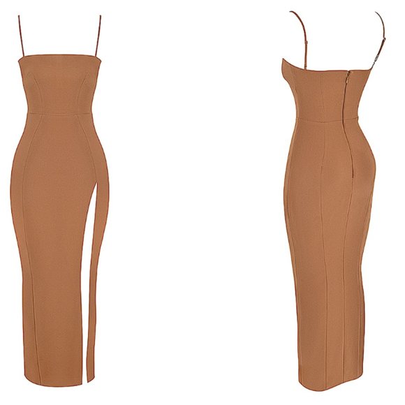 House of CB Dresses House Of Cb Jaida Toast Corset Maxi Dress Nwot